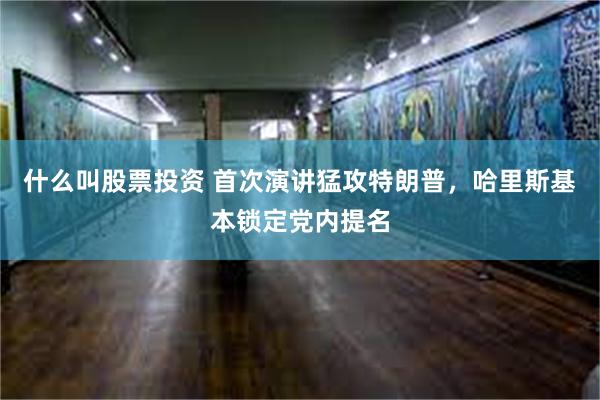 什么叫股票投资 首次演讲猛攻特朗普，哈里斯基本锁定党内提名