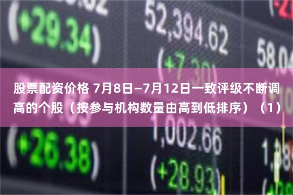 股票配资价格 7月8日—7月12日一致评级不断调高的个股（按