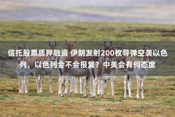 信托股票质押融资 伊朗发射200枚导弹空袭以色列，以色列会不